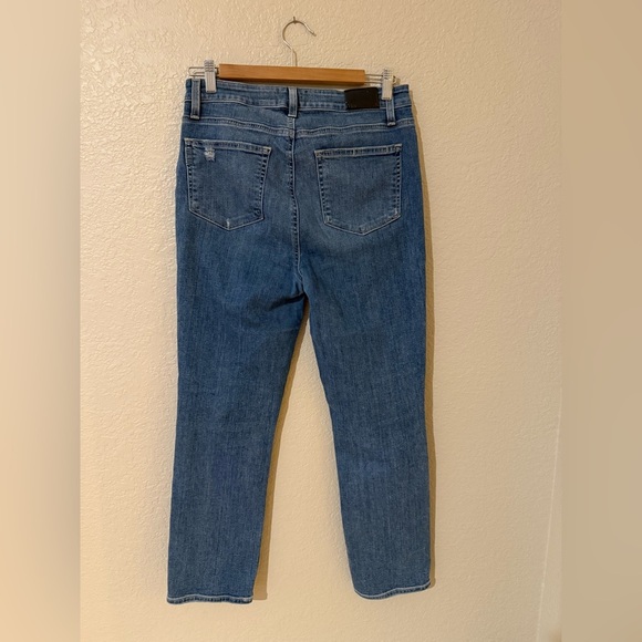 PAIGE Women's Cindy Straight Leg Distressed Ankle Blue Jeans - Picture 5 of 8